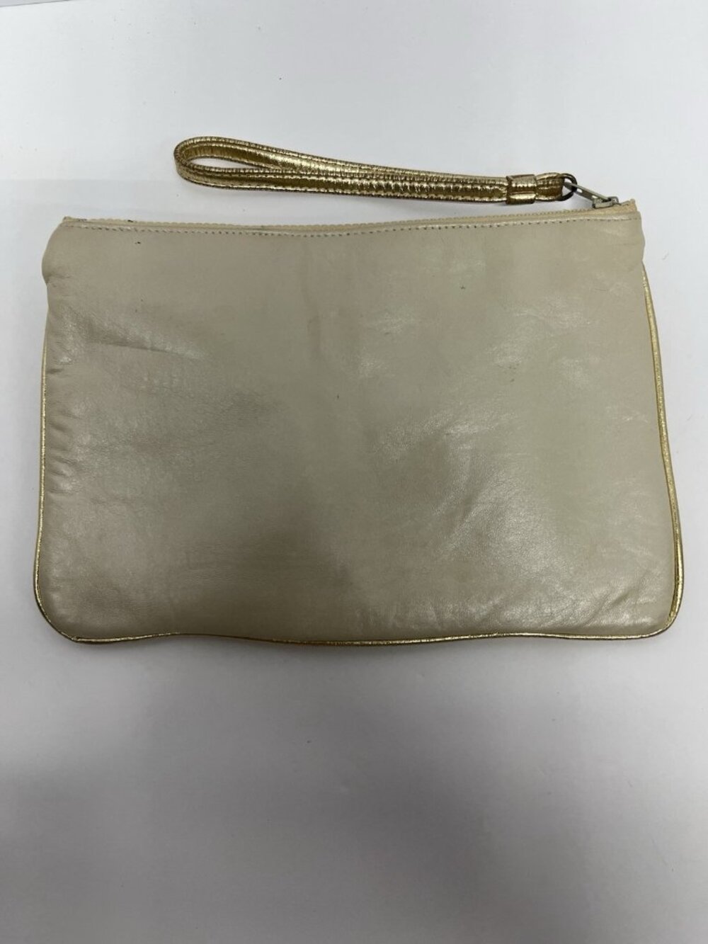 Ruth Saltz Bone Neutral Leather Handbag Vintage Purse Bag Flower - Picture 3 of 7